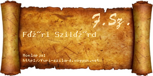 Füri Szilárd névjegykártya