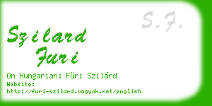 szilard furi business card